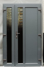 drzwi zewnętrzne PCV drzwi 130x210 złoty dąb dwie cięki szyby-2