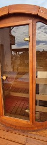 Sauna ogrodowa tarasowa 160 cm + szklany front NIEBO ze świerku skandynawskiego-4