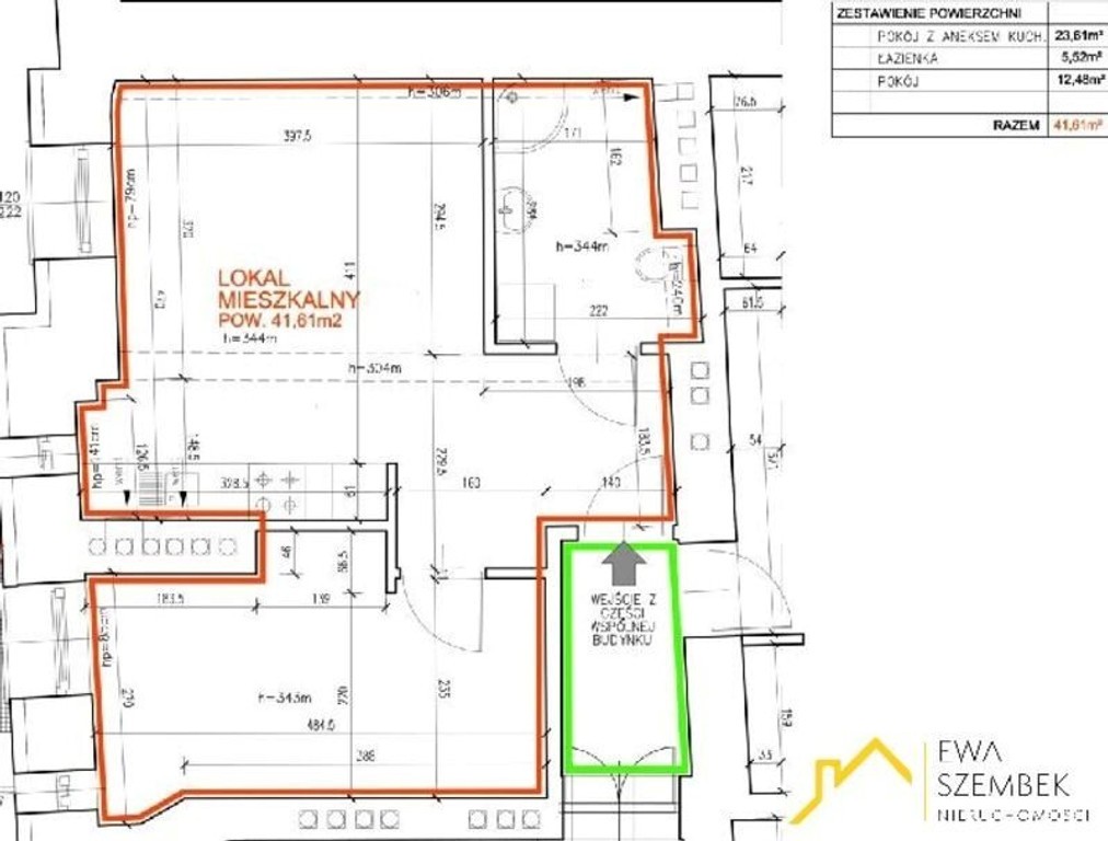 Mieszkanie na sprzedaż, 41 m², 2 pokoje Kraków Stare Miasto