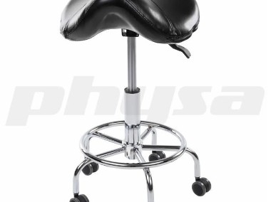 Hoker krzesło siodłowe kosmetyczne obrotowe czarne-1
