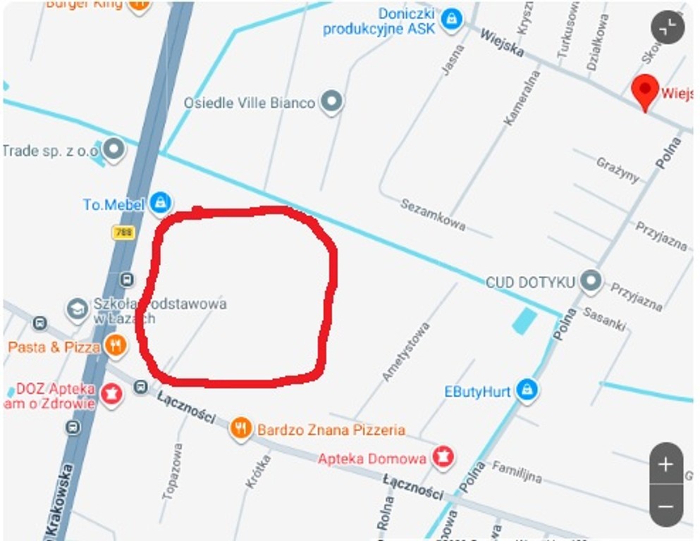 Działki budowlane Łazy- zabudowa jednorodzinna, usługi - Widok 3