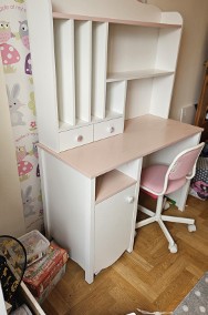Piękne biurko dla dziewczynki z dostawką i regulowanym fotelikiem-2