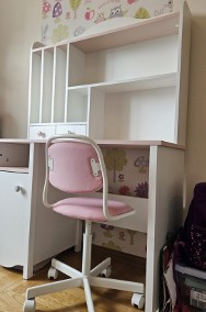 Piękne biurko dla dziewczynki z dostawką i regulowanym fotelikiem-3