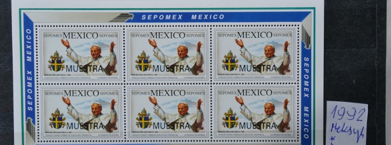 Papież Jan Paweł II Meksyk SEPOMEX ** MUESTRA-1