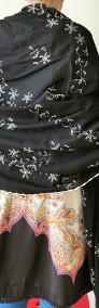 Duża chusta szal dupatta haftowana czarna bawełna orient hidżab hijab turba-3