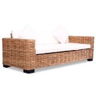 vidaXL Sofa 3-osobowa z naturalnego rattanu