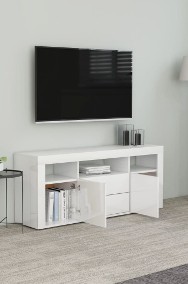 vidaXL Szafka TV, biała, wysoki połysk, 120x30x50 cm, płyta wiórowa801820-2