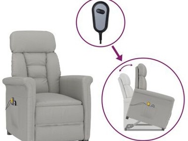 vidaXL Elektryczny fotel masujący, jasnoszary, sztuczny zamsz-1