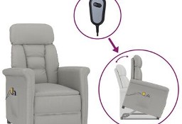 vidaXL Elektryczny fotel masujący, jasnoszary, sztuczny zamsz