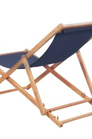 vidaXL Składany leżak plażowy, tkanina i drewniana rama, niebieski 44000-2