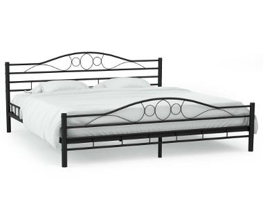 vidaXL Rama łóżka, czarna, metalowa, 180 x 200 cm 246740-1