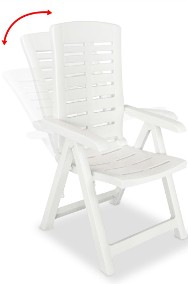 vidaXL Rozkładane krzesła ogrodowe, 6 szt., plastikowe, białe275068-2