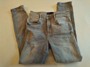Szare jeansowe spodnie rurki Zara 34-1