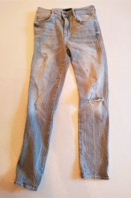 Szare jeansowe spodnie rurki Zara 34-2