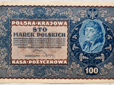 Banknot Polska IIRP 100 Marek Polskich MKP 1919 rok r. IG SERJA L St. I/II- -1