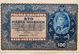 Banknot Polska IIRP 100 Marek Polskich MKP 1919 rok r. IG SERJA L St. I/II- 