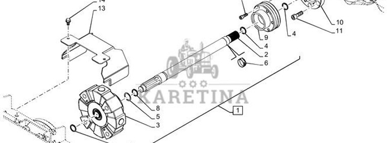 New Holland T6070 Wałek napędowy 28t x 28.32mm id x 513mm l 47398904-1