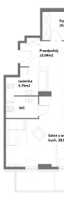 Salon 28m2, 2 łazienki, duży balkon, kuchnia okno-3
