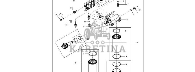 John Deere 9470RX - Filtr paliwa RE541394 (Silnik)-1