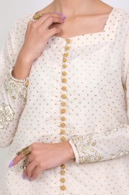 Indyjski komplet XXL 44 beżowy złoty malowany tunika kameez kurta spódnica boho-2