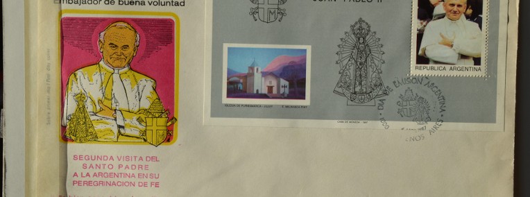 Papież Jan Paweł II Argentyna II FDC Ks Chrostowski 95 bl 35-1