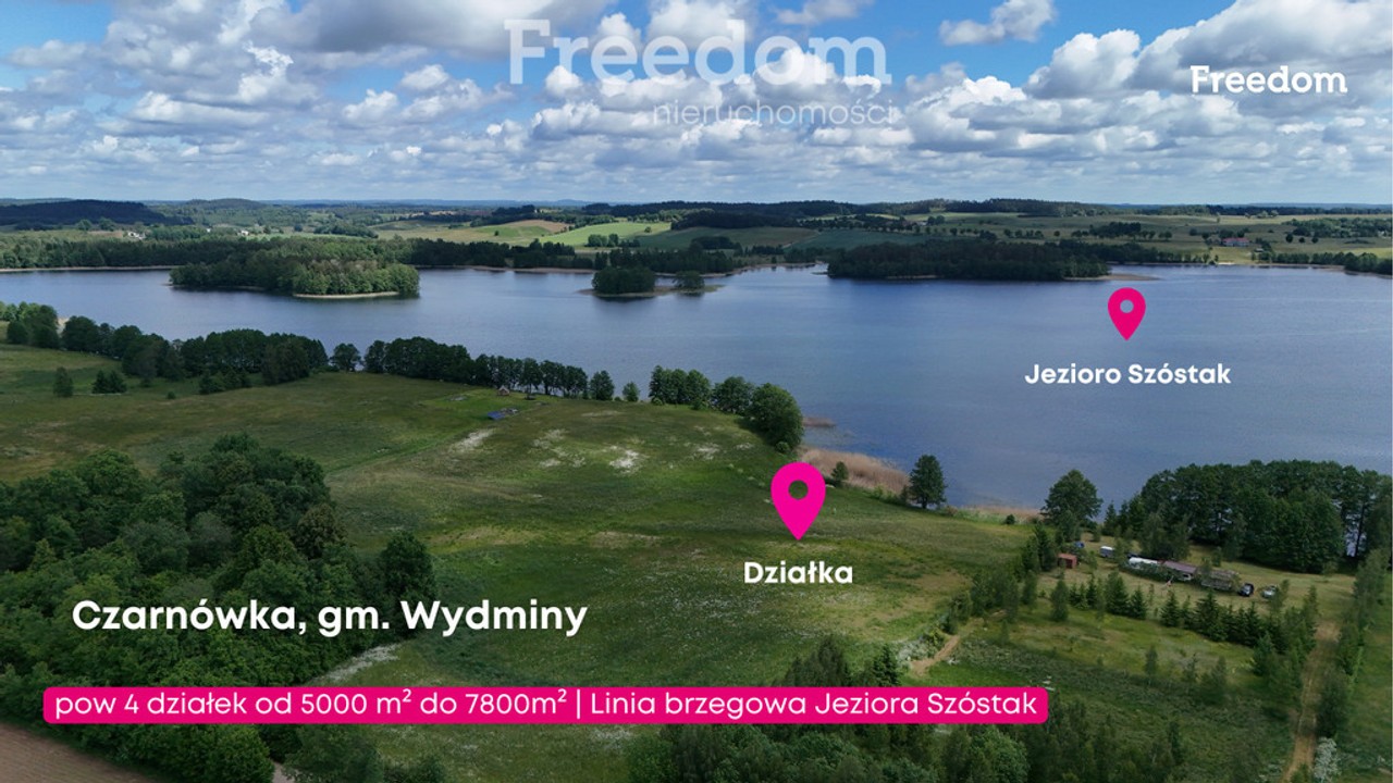 Działka 5000 m² z liną brzegową jeziora Szóstak - Widok 2