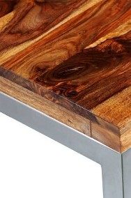 vidaXL Stół lub biurko z drewna sheesham z metalowymi nogami-2