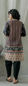 Nowa indyjska tunika S 38 bawełna kameez orient floral wzór Bollywood boho retro-3