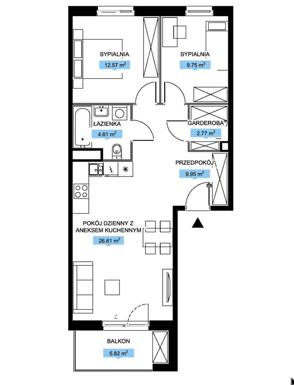 Mieszkanie na sprzedaż, 3 pokoje, 66 m², Łódź