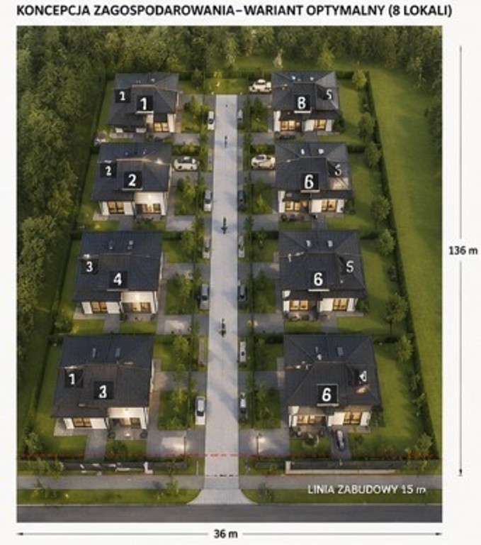 Działka inwestycyjna pod osiedle bliźniaków - Widok 2