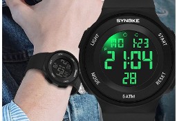 Sportowy zegarek elektroniczny unisex wodoszczelny WR50 tarcza podświetlana LED