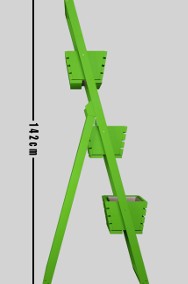 Zielony kwietnik drewniany drabinka 142cm-2