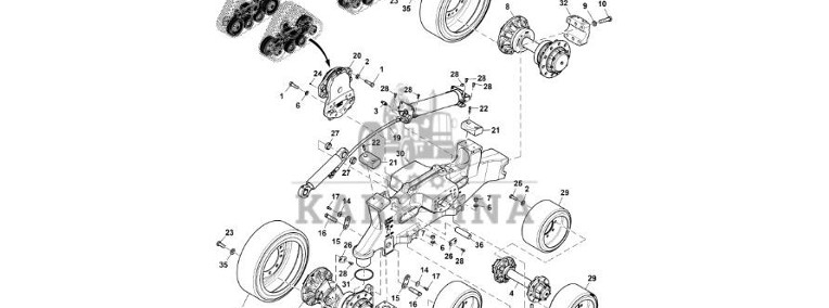 John Deere 9470RX - Rama środkowa R552446 (Gąsienice i obciąźniki)-1
