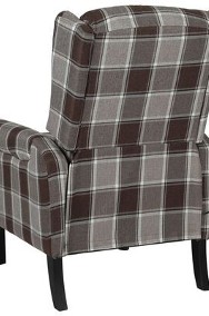 vidaXL Rozkładany fotel masujący, brązowy, obity tkaniną-2