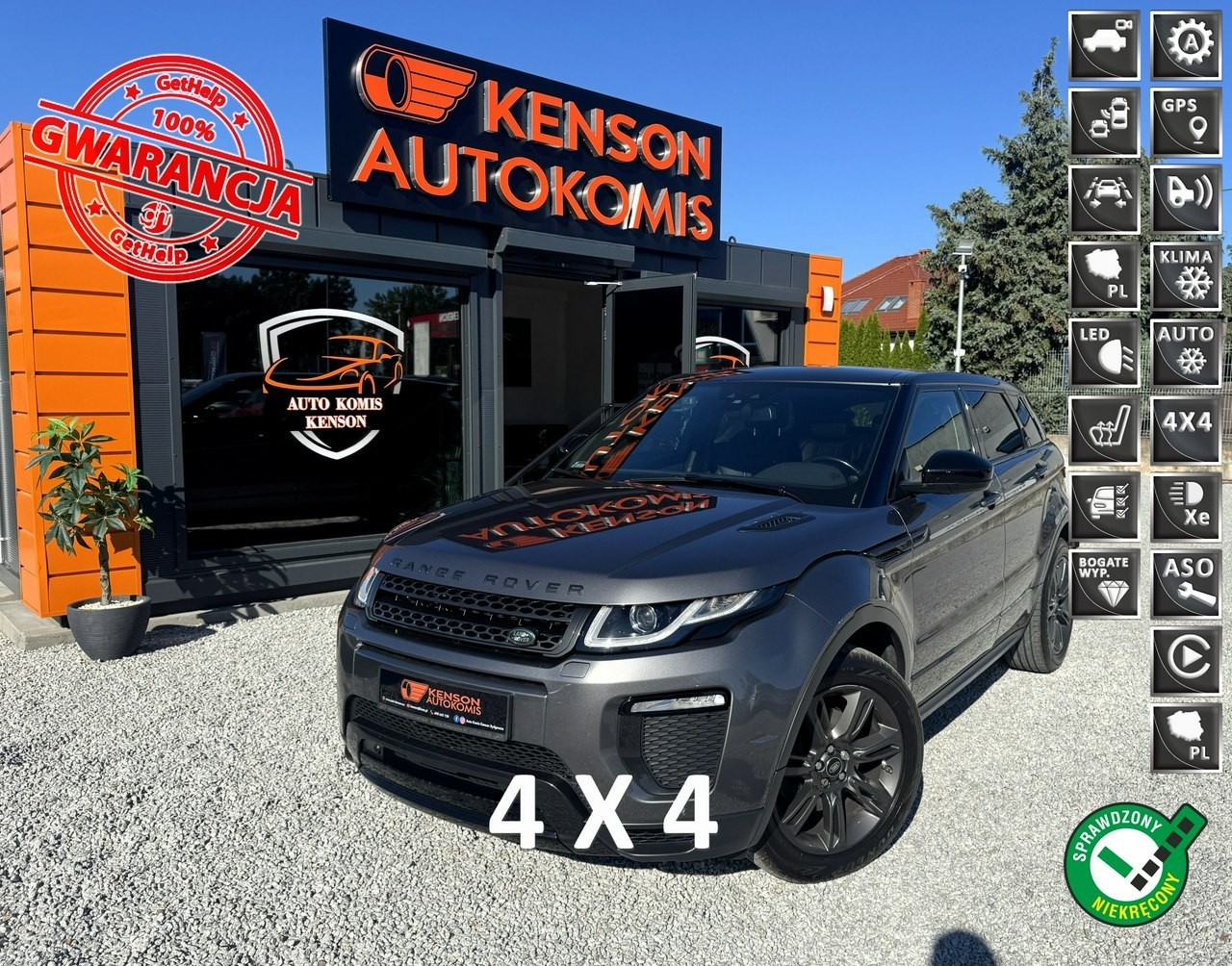 Land Rover Range Rover Evoque I Nowy Rozrząd, Polski Salon, Bezwypadkowy, Panorama, Kamera, LED