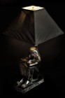Lampa stolikowa kamienna „Egipcjanin”, czarny abażur 