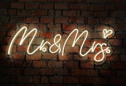 Wynajem Neon napis „Mr&Mrs” na Wesele Ślub Rocznice