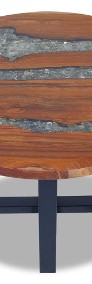 vidaXL Stolik kawowy z drewna tekowego i żywicy, okrągły, 60 cm243466-4