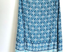 Długa spódnica maxi Bik Bok S 36 wiskoza niebieska turkusowa boho hippie etno
