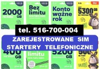 Zarejestrowane polskie karty SIM startery telefoniczne do komórki działające 