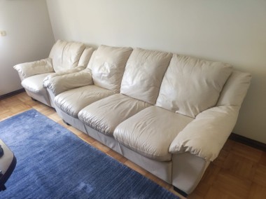 Sofa trzyosobowa i dwa fotele skórzane-1