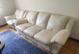 Sofa trzyosobowa i dwa fotele skórzane