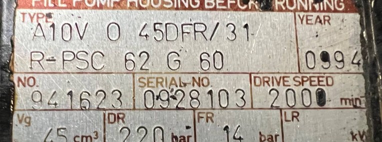 Brueninghaus A10V O 45DFR/31 R-PSC 62 G 60 ( 941623 ) Pompa hydrauliczna-1