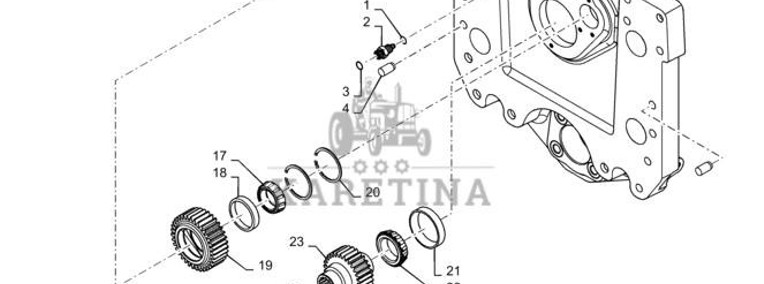 New Holland T6090 Wałek koła zębatego 87740760-1