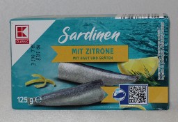 K-classic sardynki w oleju z cytryną Kaufland 125g sardinen mit zitrone 