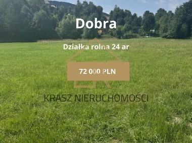 Piękna działka rolna 24 ary w Dobrej blisko rzeki!-1