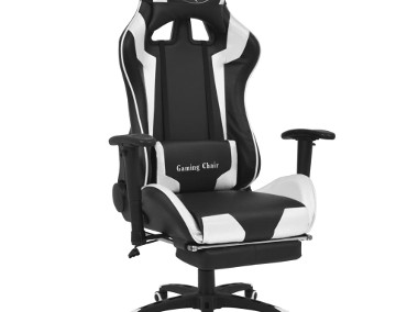 vidaXL Regulowane krzesło biurowe z podnóżkiem, białe20182-1