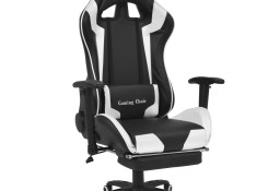 vidaXL Regulowane krzesło biurowe z podnóżkiem, białe20182