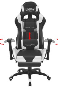 vidaXL Regulowane krzesło biurowe z podnóżkiem, białe20182-2