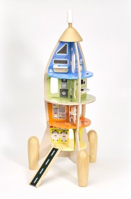 Drewniany domek dla dzieci Rakieta Classic World + Figurki-2